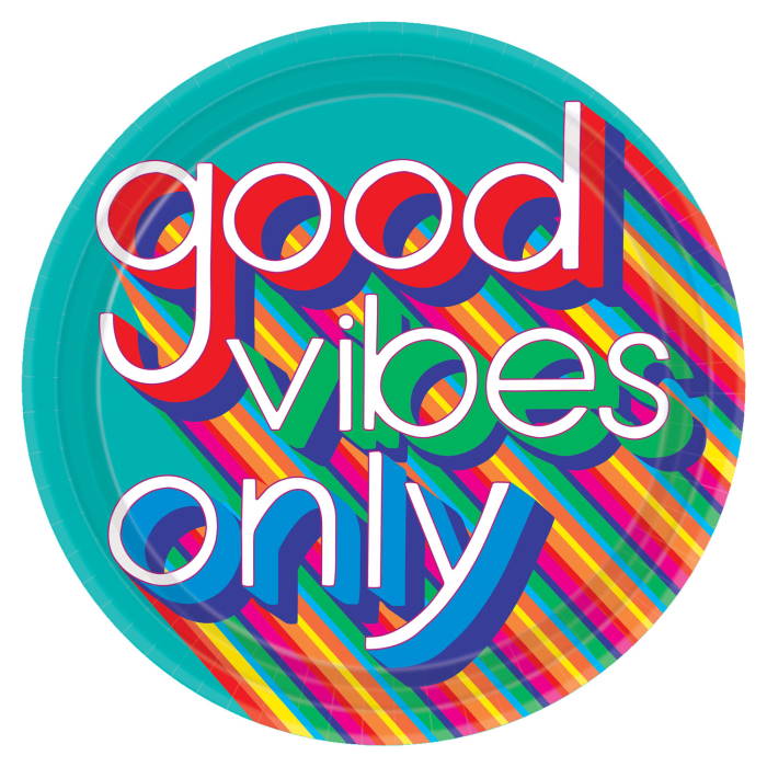 Good Vibes Birthday Party Pack: Tableware & Decoration Kit