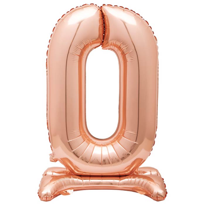 Rose Gold Standing Balloon Air Filled Numbers 0-9