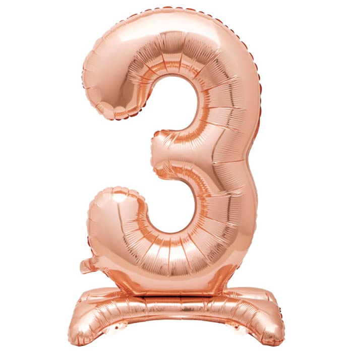 Rose Gold Standing Balloon Air Filled Numbers 0-9