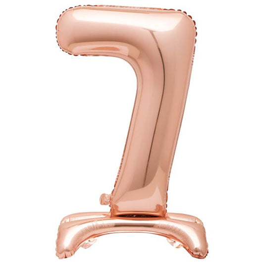 Rose Gold Number 7 Standing Air Fill Balloon 30 inches | Party Save Smile