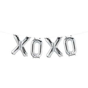 Silver XO Balloons Banner Decoration