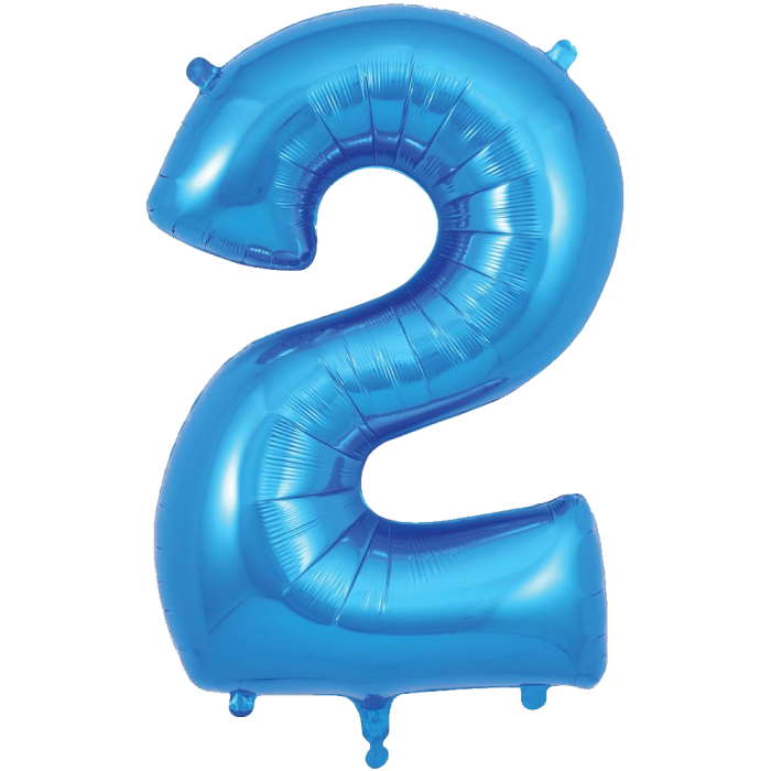 Blue Number 2 Balloon Oaktree 34 inches | Party Save Smile