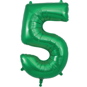 Green Number 5 Foil Balloon Oaktree 34 inch