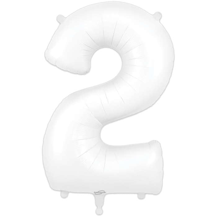 Matte White Number 2 Balloon Oaktree 34 inches | Party Save Smile