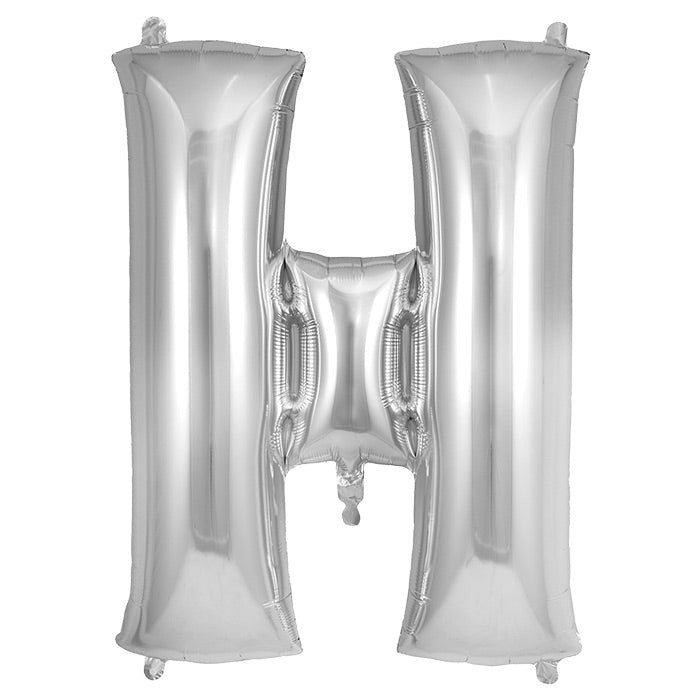 Silver Letter H Foil Balloon 34 inch | Party Save Smile
