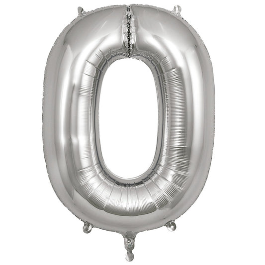 Silver Letter O Foil Balloon 34 inch | Party Save Smile