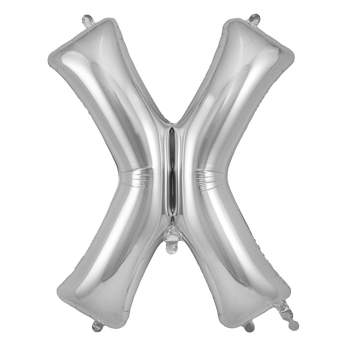 Silver Letter X Foil Balloon 34 inch | Party Save Smile