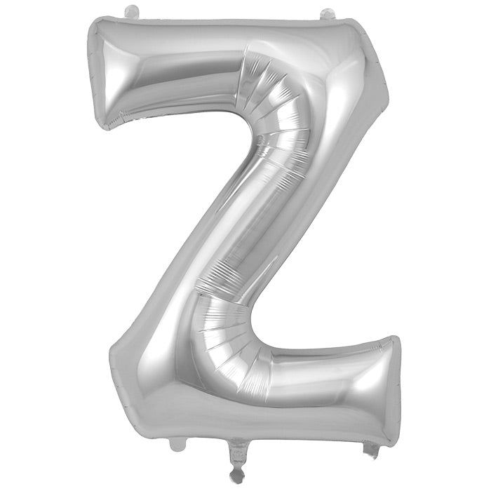 Silver Letter Z Foil Balloon 34 inch | Party Save Smile