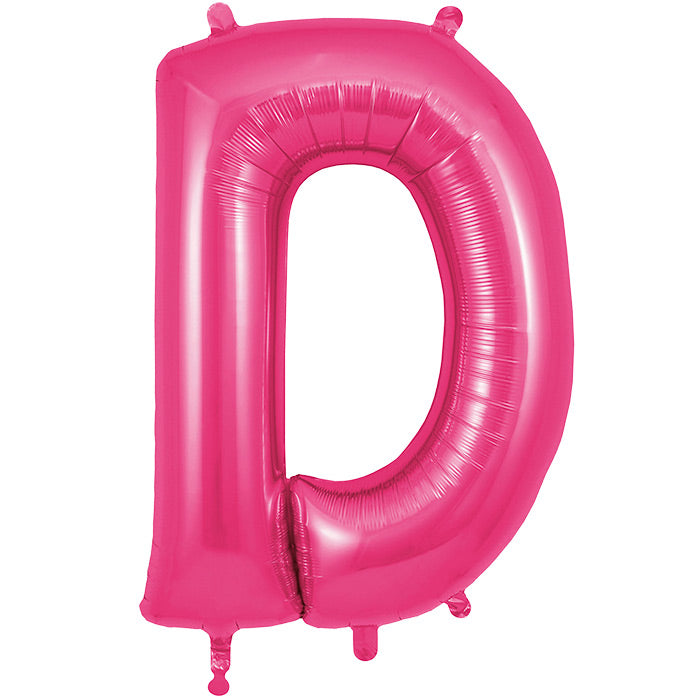 Pink Letter D Foil Balloon Oaktree 34 inches | Party Save Smile