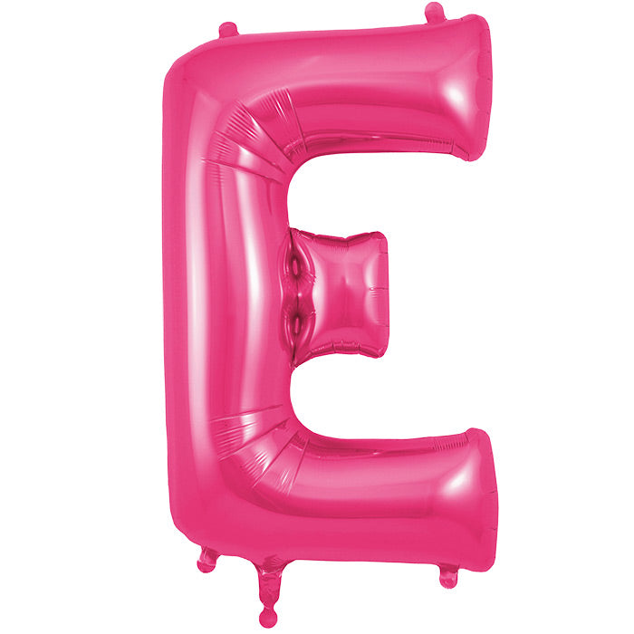 Pink Letter E Foil Balloon Oaktree 34 inches | Party Save Smile