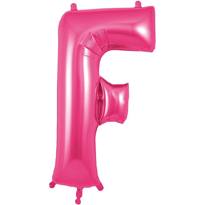 Pink Letter F Foil Balloon Oaktree 34 inches | Party Save Smile