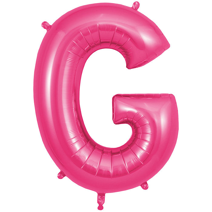 Pink Letter G Foil Balloon Oaktree 34 inches | Party Save Smile