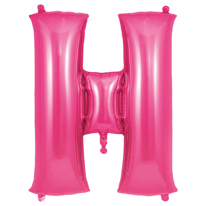 Pink Letter H Foil Balloon Oaktree 34 inches | Party Save Smile