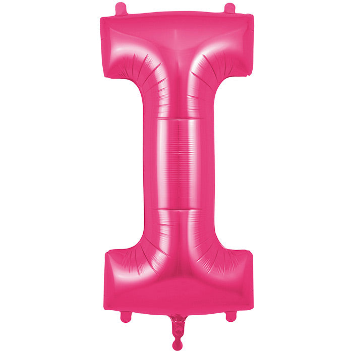 Pink Letter I Foil Balloon Oaktree 34 inches | Party Save Smile