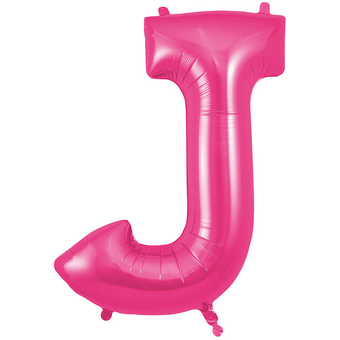 Pink Letter J Foil Balloon Oaktree 34 inches | Party Save Smile
