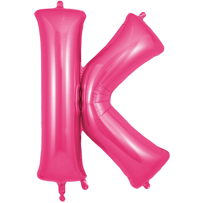 Pink Letter K Foil Balloon Oaktree 34 inches | Party Save Smile