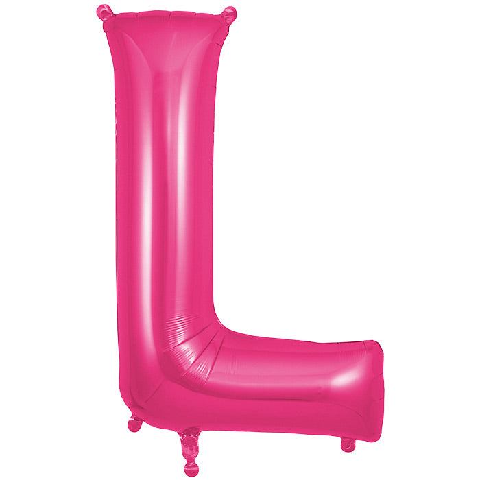 Pink Letter L Foil Balloon Oaktree 34 inches | Party Save Smile
