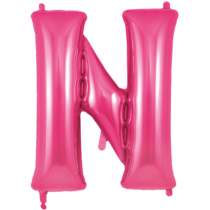 Pink Letter N Foil Balloon Oaktree 34 inches | Party Save Smile