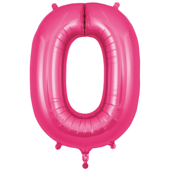 Pink Letter O Foil Balloon Oaktree 34 inches | Party Save Smile