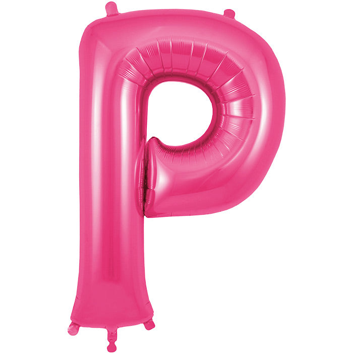Pink Letter P Foil Balloon Oaktree 34 inches | Party Save Smile