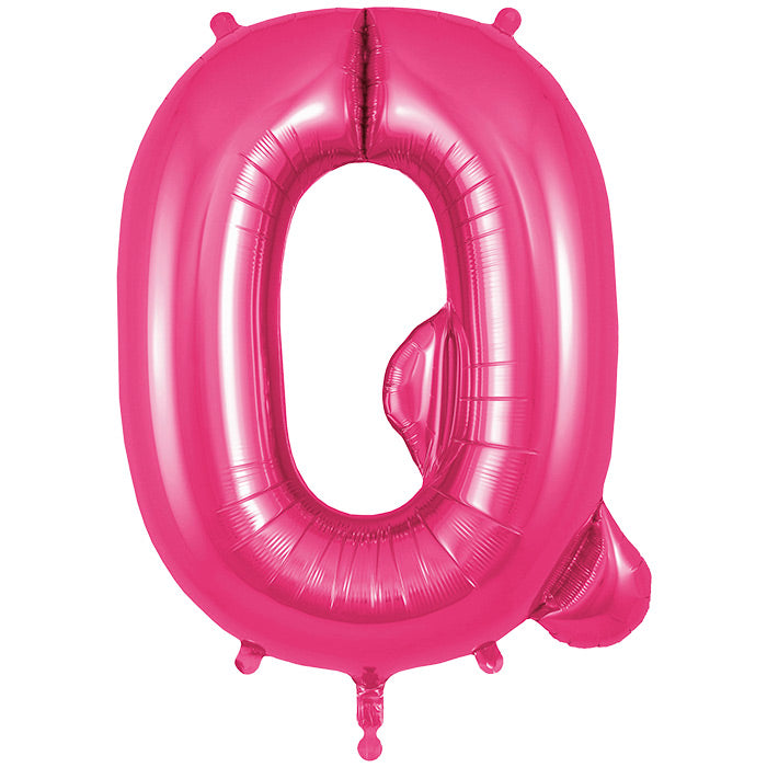 Pink Letter Q Foil Balloon Oaktree 34 inches | Party Save Smile