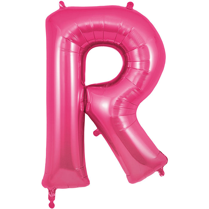 Pink Letter R Foil Balloon Oaktree 34 inches | Party Save Smile