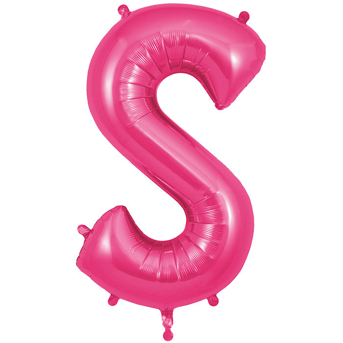 Pink Letter S Foil Balloon Oaktree 34 inches | Party Save Smile