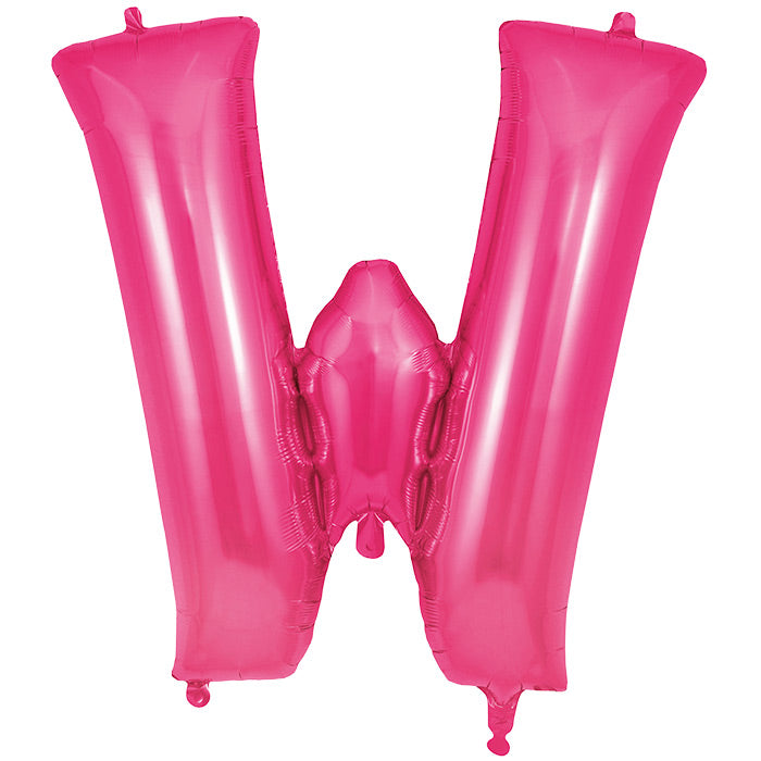 Pink Letter W Foil Balloon Oaktree 34 inches | Party Save Smile