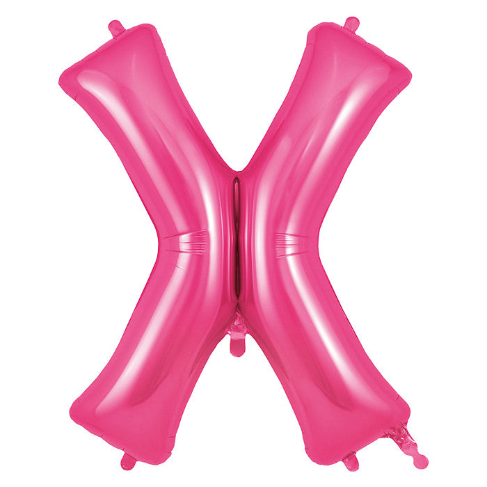 Pink Letter X Foil Balloon Oaktree 34 inches | Party Save Smile