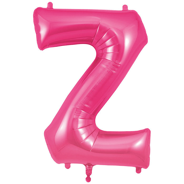 Pink Letter Z Foil Balloon Oaktree 34 inches | Party Save Smile