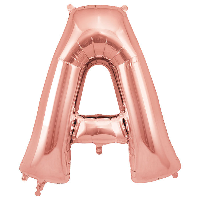 Rose Gold Letter A Foil Balloon 34 inch | Party Save Smile