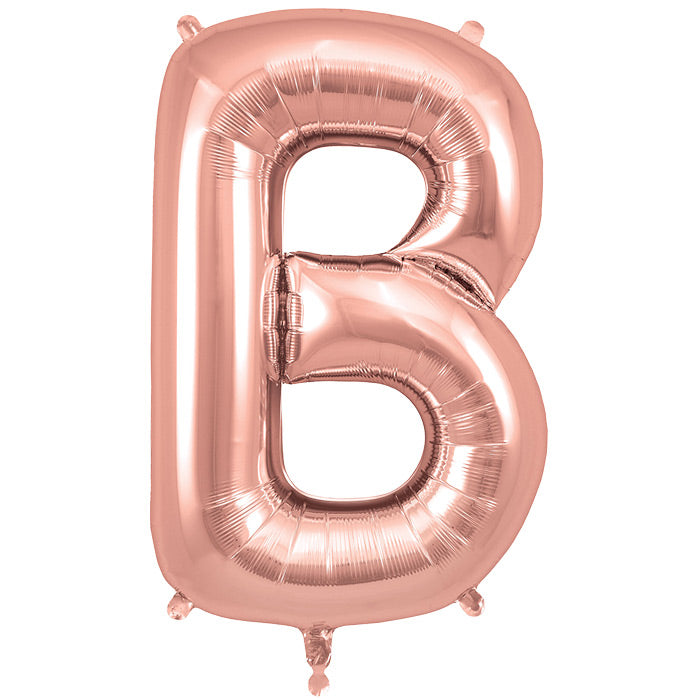 Rose Gold Letter B Foil Balloon 34 inch | Party Save Smile