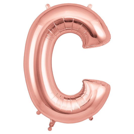 Rose Gold Letter C Foil Balloon 34 inch | Party Save Smile
