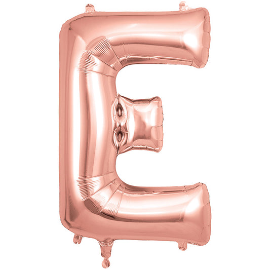 Rose Gold Letter E Foil Balloon 34 inch | Party Save Smile