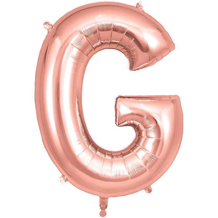 Rose Gold Letter G Foil Balloon 34 inch | Party Save Smile