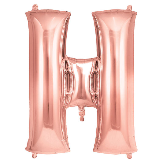 Rose Gold Letter H Foil Balloon 34 inch | Party Save Smile