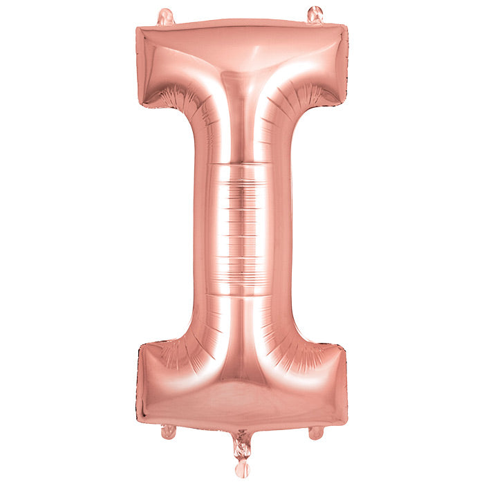 Rose Gold Letter I Foil Balloon 34 inch | Party Save Smile