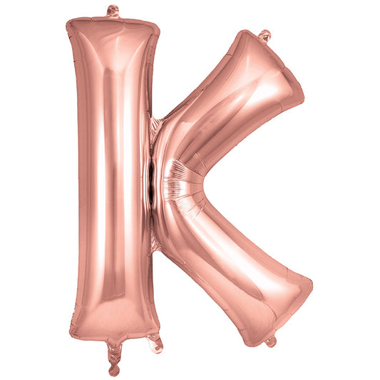 Rose Gold Letter K Foil Balloon 34 inch | Party Save Smile
