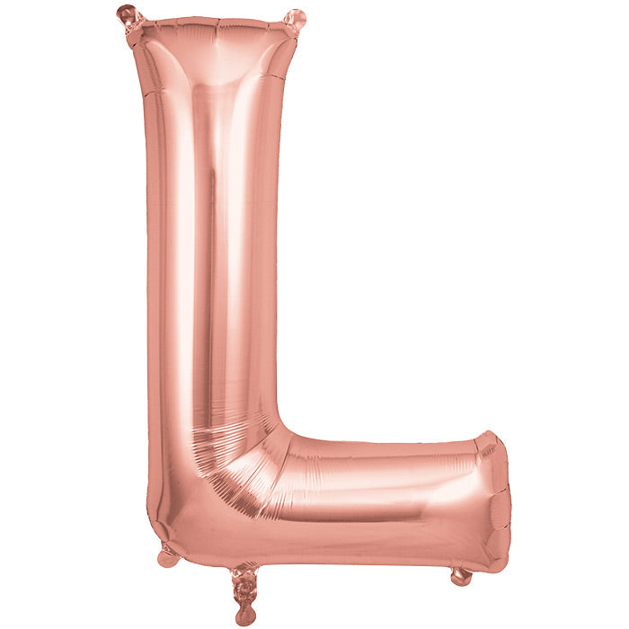 Rose Gold Letter L Foil Balloon 34 inch | Party Save Smile
