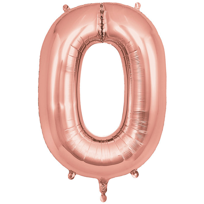 Rose Gold Letter O Foil Balloon 34 inch | Party Save Smile