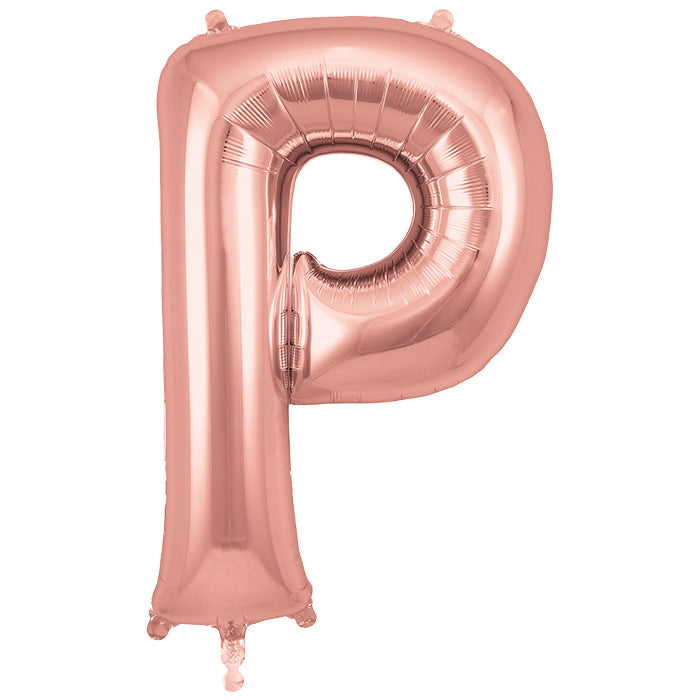 Rose Gold Letter P Foil Balloon 34 inch | Party Save Smile