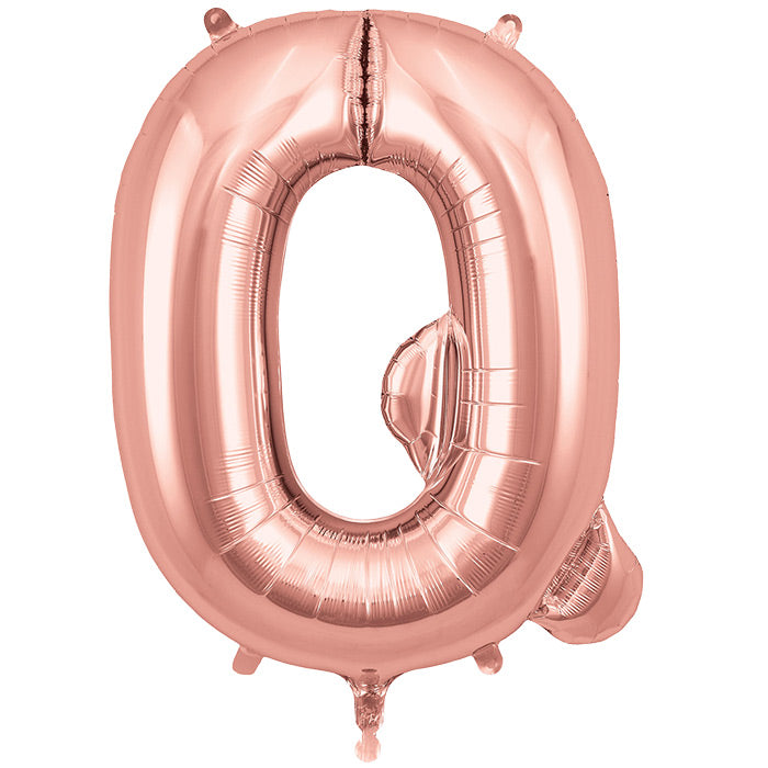 Rose Gold Letter Q Foil Balloon 34 inch | Party Save Smile