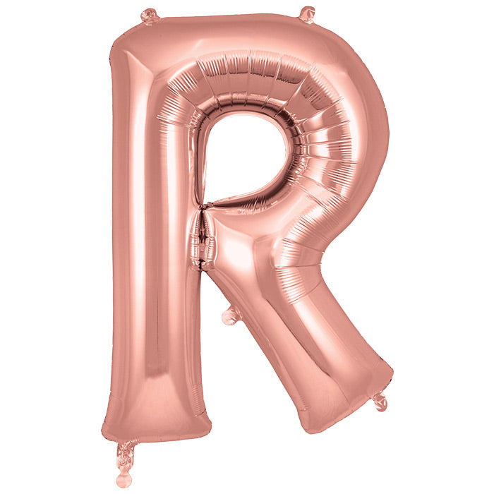Rose Gold Letter R Foil Balloon 34 inch | Party Save Smile