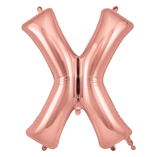 Rose Gold Letter X Foil Balloon 34 inch | Party Save Smile