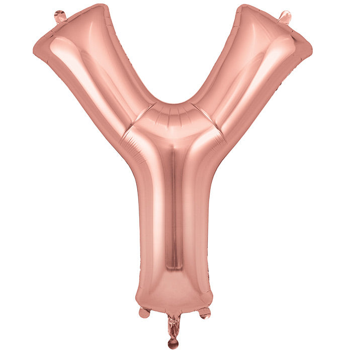 Rose Gold Letter Y Foil Balloon 34 inch | Party Save Smile