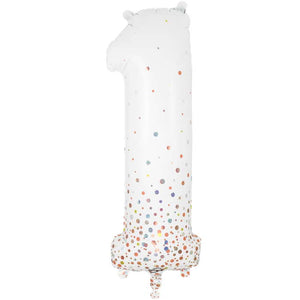 Rose Gold and White Number 1 Foil Balloon 34 Inch