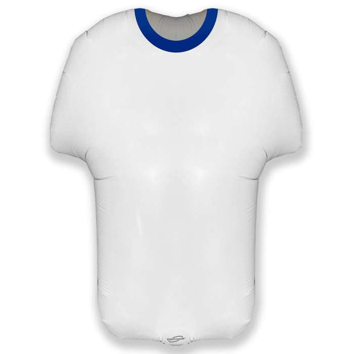 Blue and White Football Shirt Foil Balloon (24 inches) | Party Save Smile