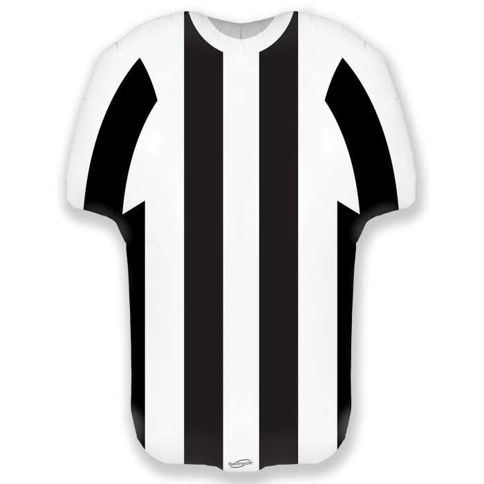 Black and White Football Shirt Foil Balloon (24 inches) | Party Save Smile