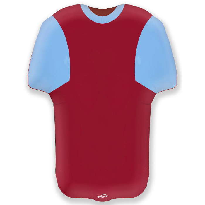 Claret and Blue Football Shirt Foil Balloon (24 inches) | Party Save Smile