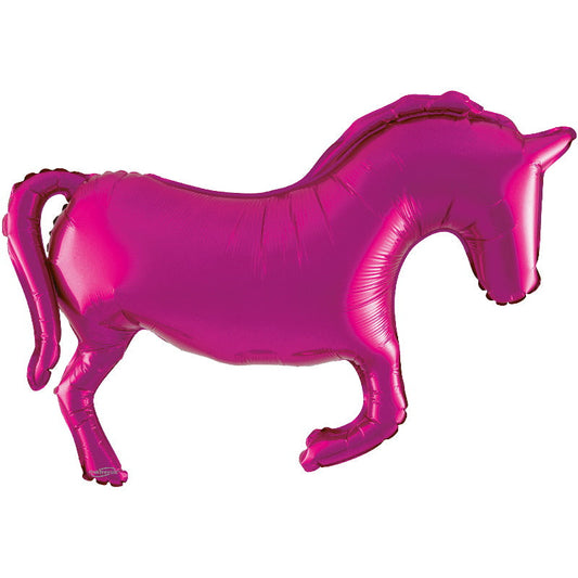 Pink Horse Shaped Foil Balloon 35 inches | Party Save Smile